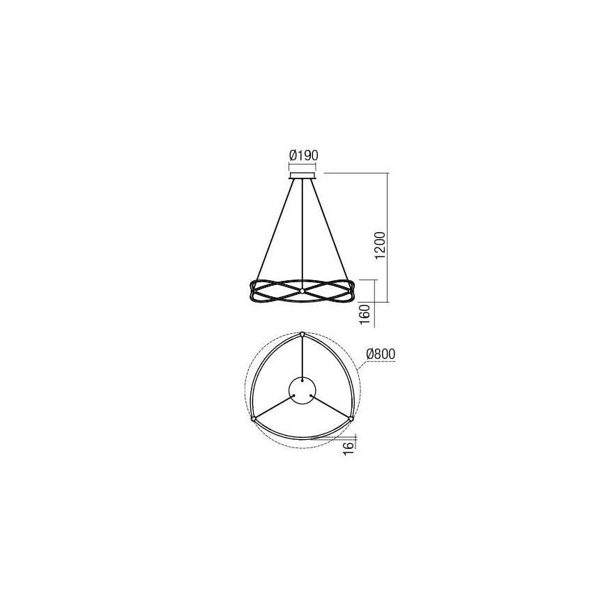 Redo 01-2251 - LED Stmievateľný luster na lanku QUARK LED/43W/230V 3000K pr. 60 cm chróm