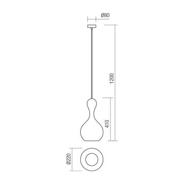 Redo 01-2258 - Luster na lanku LOB 1xE27/42W/230V pr. 22 cm béžová