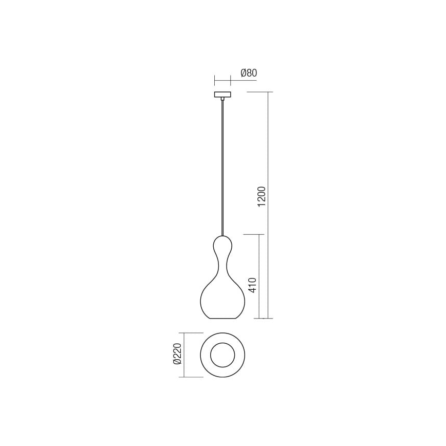 Redo 01-2259 - Luster na lanku LOB 1xE27/42W/230V pr. 22 cm šedá