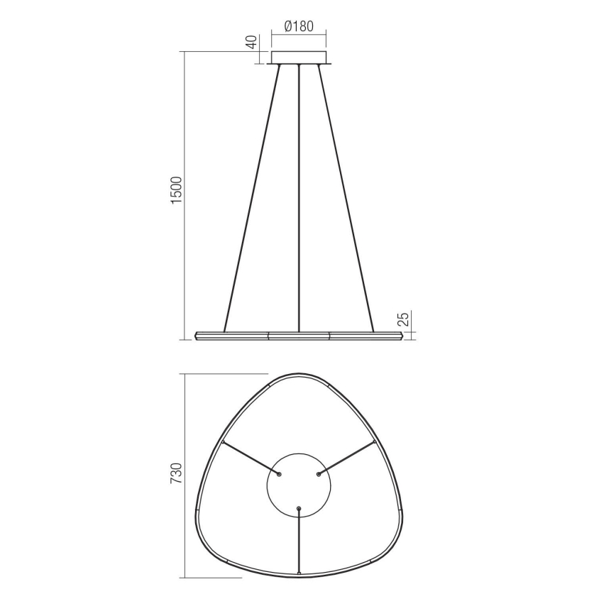 Redo 01-2456 - LED Luster na lanku TRIAD LED/36W/230V 4000K bronzová