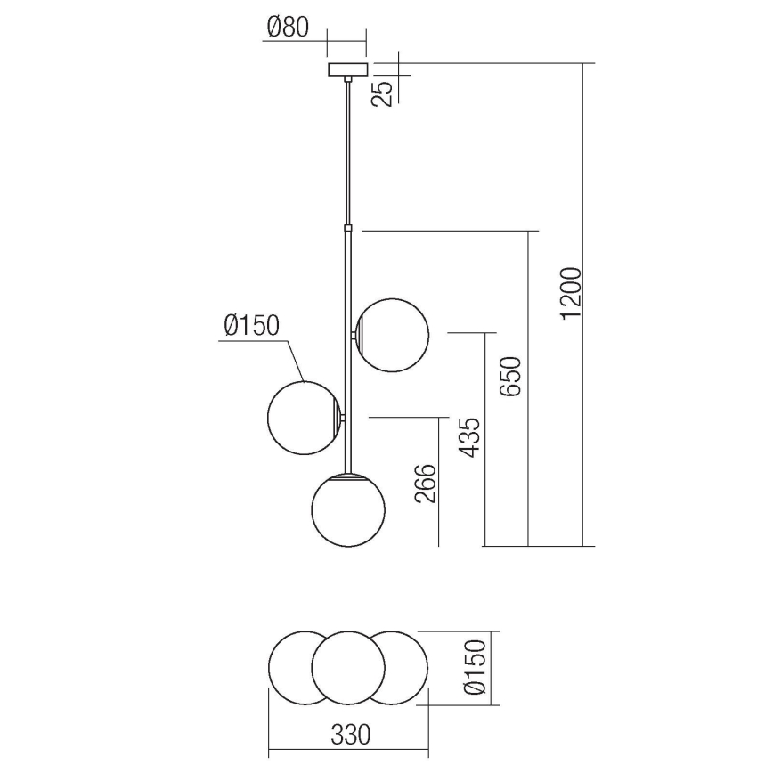 Redo 01-2627 - Luster na lanku NIVA 3xE14/28W/230V