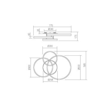 Redo 01-2632 - LED Stropné svietidlo CONNECT LED/90W/230V biela