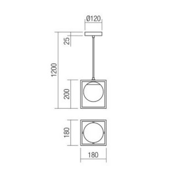 Redo 01-3056 - Luster na lanku ZODIAC 1xE14/28W/230V