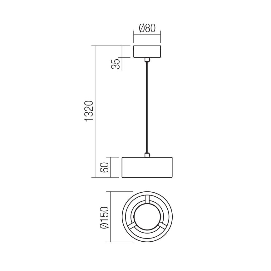 Redo 01-3100 - LED luster na lanku PUNKT LED/6W/230V mosadz