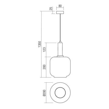 Redo 01-3213 - Luster na lanku BRINA 1xE27/23W/230V