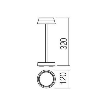 Redo 90311- LED Stmievateľná dotyková stolná lampa ILUNA LED/2,5W/5V 2700-3000K 3000 mAh IP65 červená