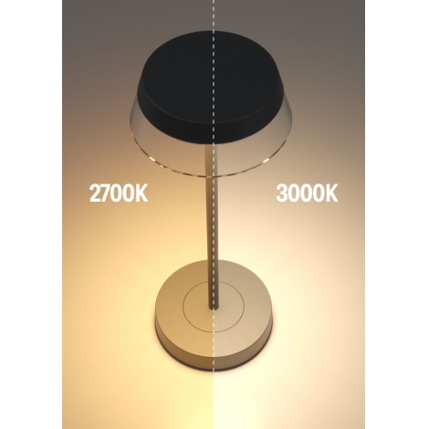 Redo 90312 - LED Stmievateľná dotyková stolná lampa ILUNA LED/2,5W/5V 2700-3000K 3000 mAh IP65 čierna