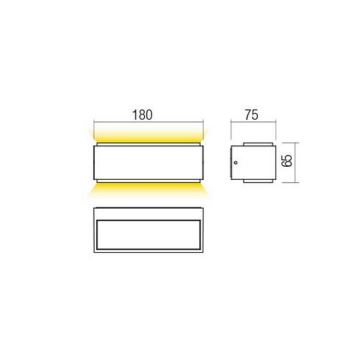 Redo 90402 - LED Vonkajšie nástenné svietidlo DASH LED/9W/230V 4000K IP65 antracit