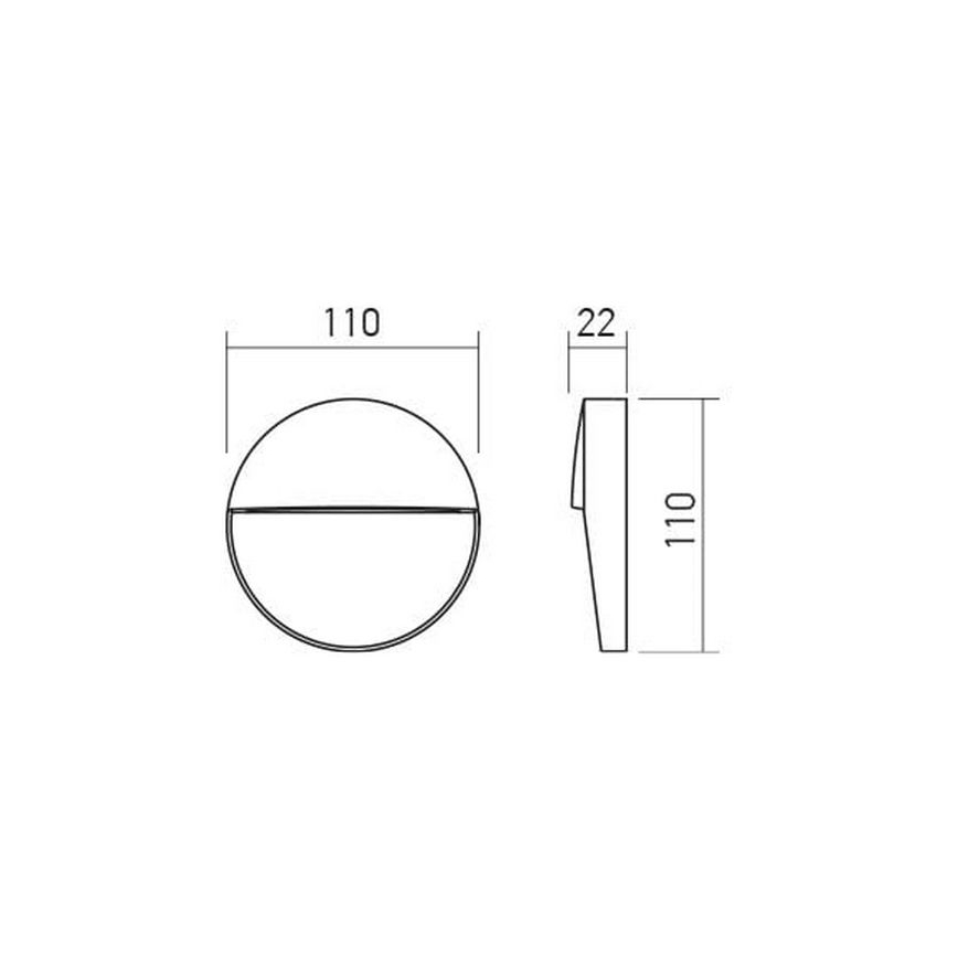 Redo 90472 - LED Vonkajšie nástenné svietidlo LANDER LED/3W/230V IP54 biela