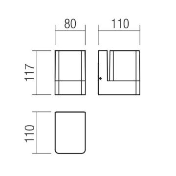 Redo 90489 - LED Vonkajšie nástenné svietidlo TOK LED/9,4W/230V IP44 antracit