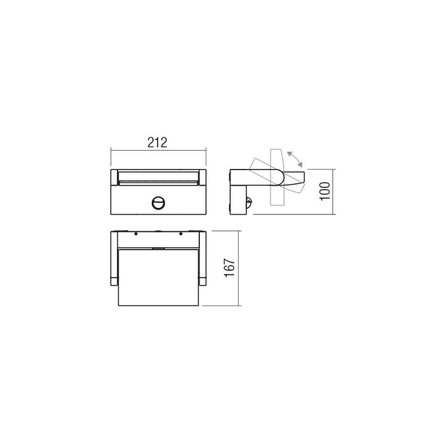 Redo 90587 - LED Vonkajšie nástenné svietidlo so senzorom FLIP LED/20W/230V CRI 90 3000K IP54 antracit