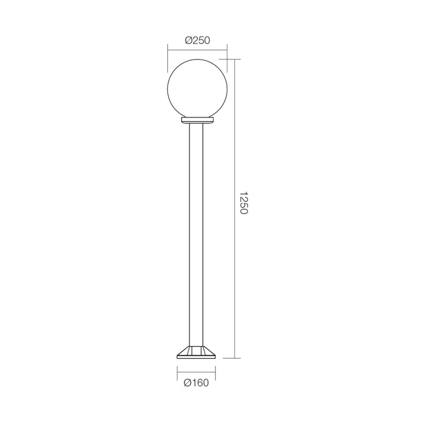 Redo 9776 - Vonkajšia lampa SFERA 1xE27/42W/230V IP44 25x125 cm hnedá