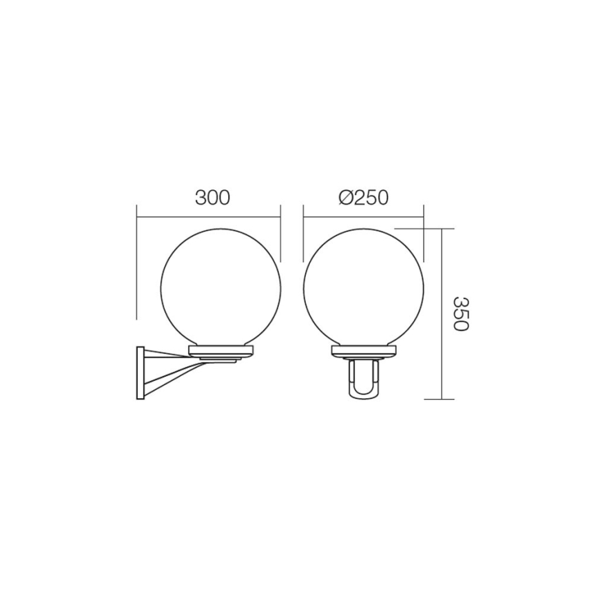 Redo 9789 - Vonkajšie nástenné svietidlo SFERA 1xE27/42W/230V IP44 biela