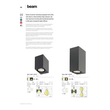 Redo 9907 - LED Vonkajšie nástenné svietidlo BEAM LED/5W/230V IP54