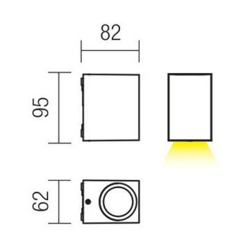 Redo 9907 - LED Vonkajšie nástenné svietidlo BEAM LED/5W/230V IP54