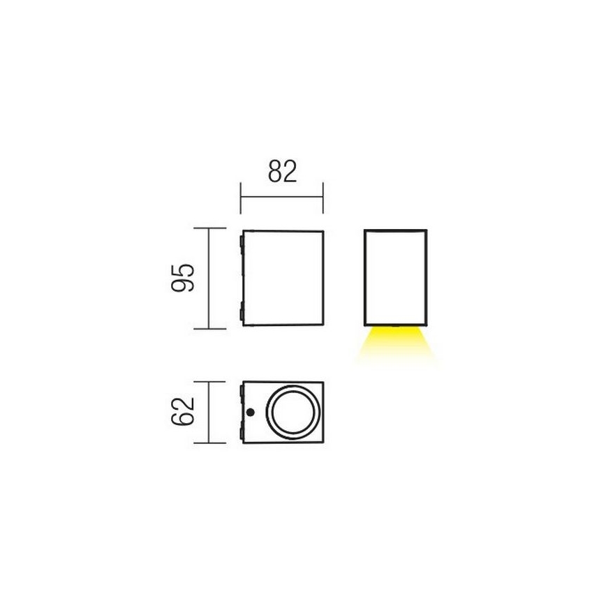 Redo 9907 - LED Vonkajšie nástenné svietidlo BEAM LED/5W/230V IP54