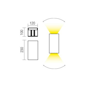 Redo 90553 - LED Vonkajšie nástenné svietidlo VARY 2xLED/10W/230V 3000K IP54 antracit