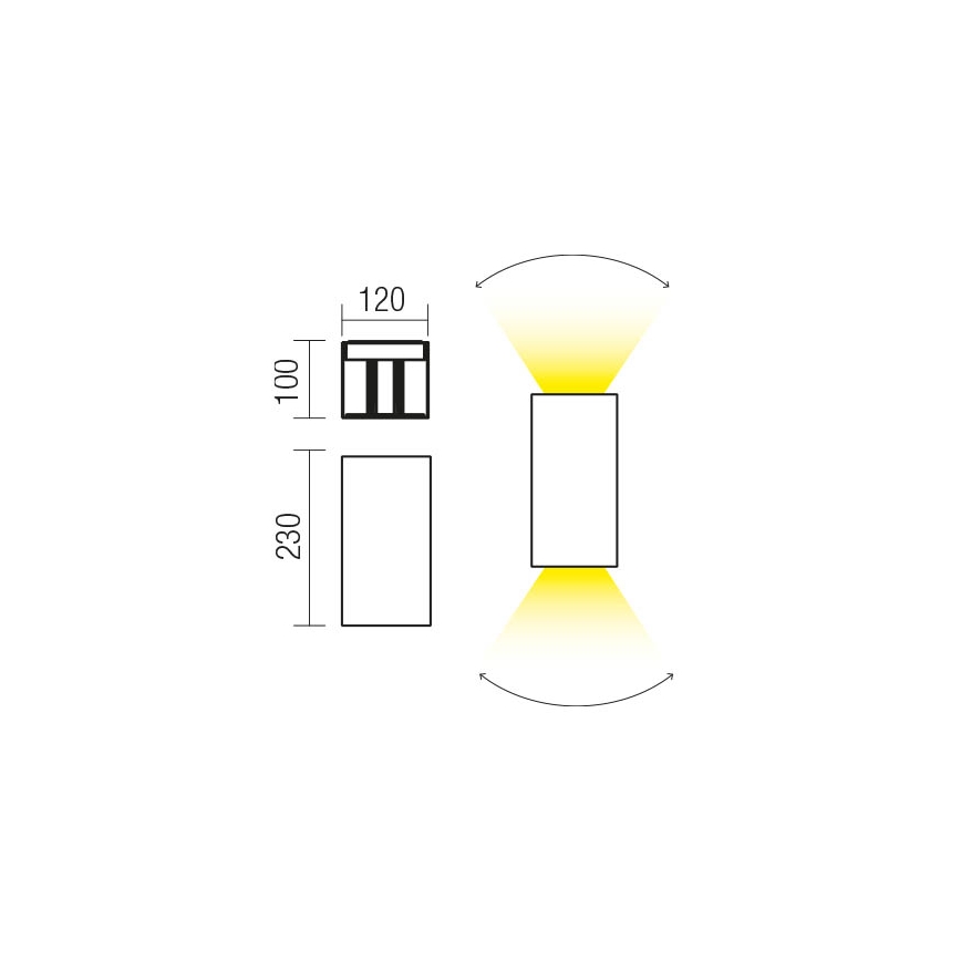 Redo 90553 - LED Vonkajšie nástenné svietidlo VARY 2xLED/10W/230V 3000K IP54 antracit