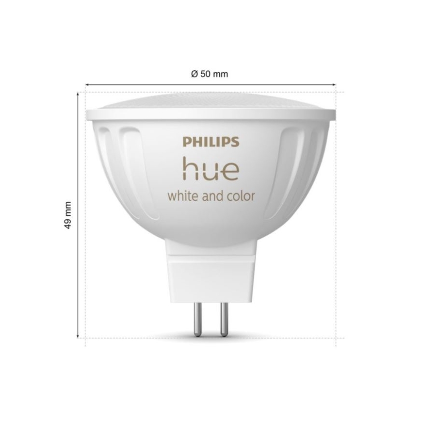 SADA 2x LED RGBW Stmievateľná žiarovka Philips Hue White And Color Ambiance GU5,3/MR16/6,3W/12V 2000-6500K