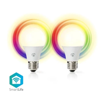 SADA 2x LED RGBW Stmievateľná žiarovka SmartLife E27/9W/230V Wi-Fi 2700-6500K