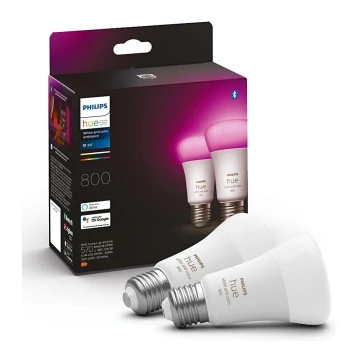 SADA 2x LED Stmievateľná žiarovka Philips Hue White And Color Ambiance A60 E27/6,5W/230V 2000-6500K