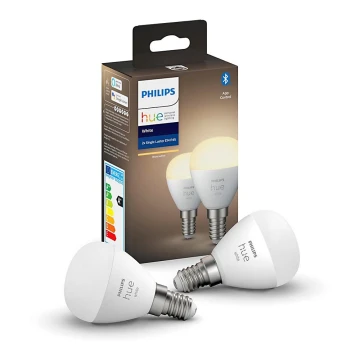 SADA 2x LED Stmievateľná žiarovka Philips Hue WHITE P45 E14/5,5W/230V 2700K