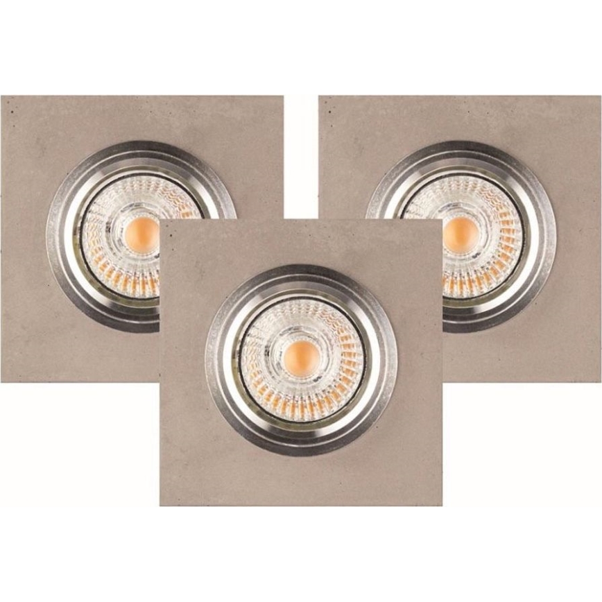 SADA 3x LED Podhľadové svietidlo VITAR 1xGU10/5W/230V CRI 90 betón – FSC certifikované