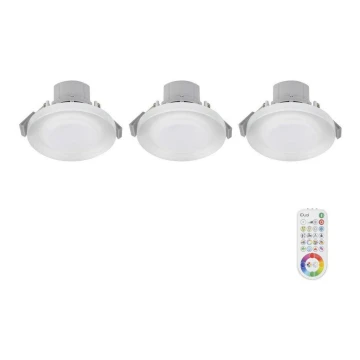 SADA 3x LED RGB Stmievateľné podhľadové svietidlo ARGON LED/7,3W/230V + diaľkové ovládanie