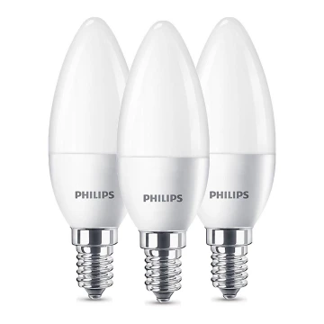 SADA 3x LED Žiarovka Philips B35 E14/5,5W/230V 2700K