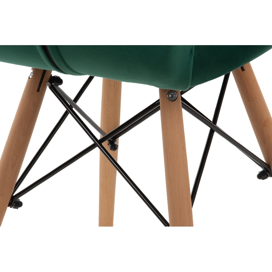 SADA 4x Jedálenská stolička TRIGO 74x48 cm svetlozelená/buk