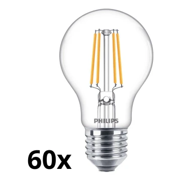 SADA 60x LED Žiarovka VINTAGE Philips A60 E27/4,3W/230V 2700K