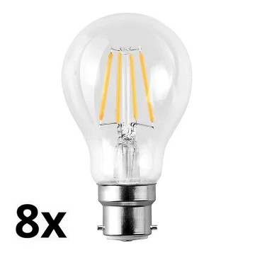 SADA 8x LED Žiarovka A60 B22/7W/230V 2700K