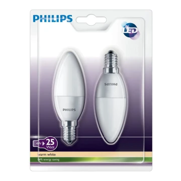 SET 2x LED Sviečka Philips E14/4W/230V - CANDLE