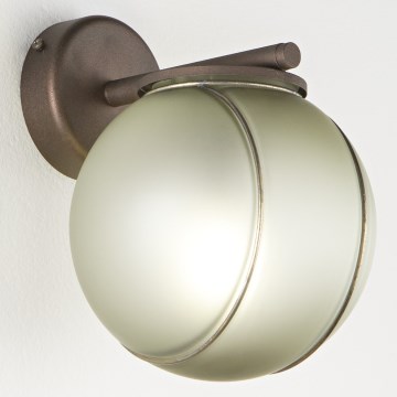 SIRU - Nástenná lampa FLORET 1xE14/40W/230V hnedá/šedá benátske sklo