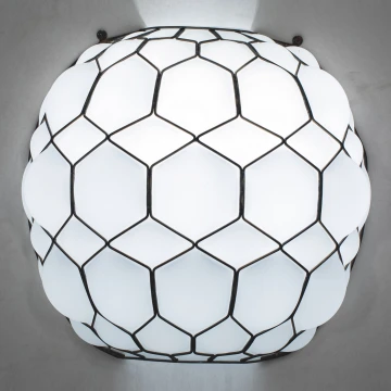SIRU - Nástenná lampa GALAPAGOS 1xE27/60W/230V čierna/biela benátske sklo
