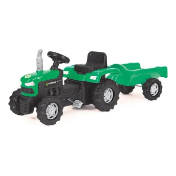 Šľapací traktor s vozíkom čierna/zelená