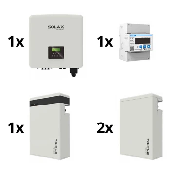 Solárna zostava: 10kW SOLAX menič 3f + 17,4 kWh TRIPLE Power batérie + elektromer 3f