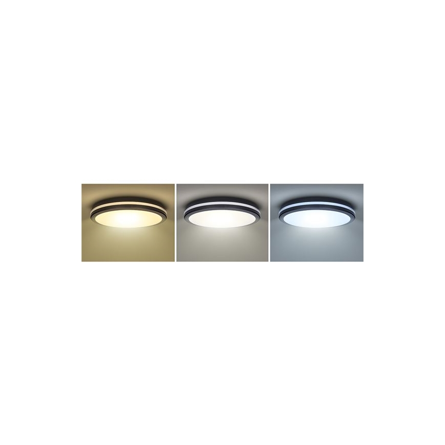LED Stmievateľné vonkajšie stropné svietidlo LED/36W/40W/44W/230V 3000/4000/6500K IP65 čierna