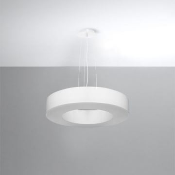 Luster na lanku SATURNO SLIM 5xE27/60W/230V pr. 50 cm biela