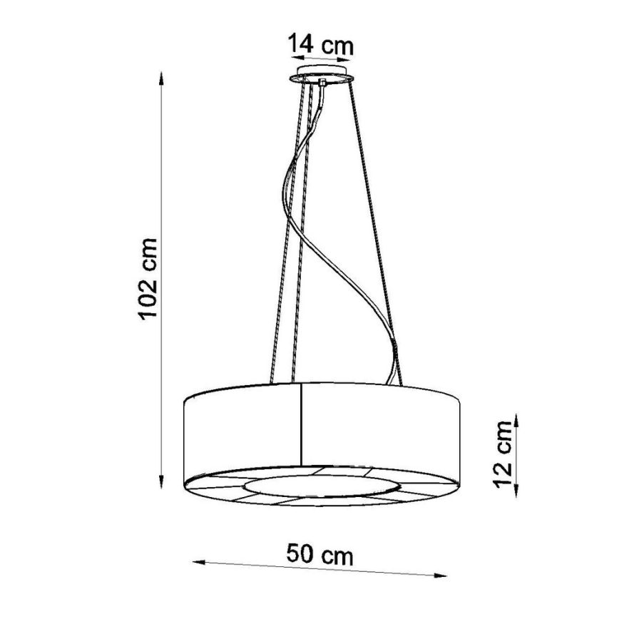 Luster na lanku SATURNO SLIM 5xE27/60W/230V pr. 50 cm biela