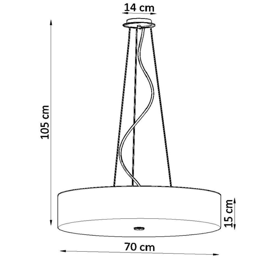 Luster na lanku SKALA 6xE27/60W/230V pr. 70 cm biela