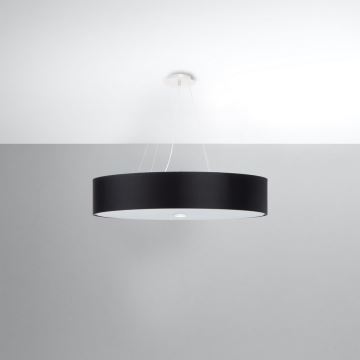 Luster na lanku SKALA 6xE27/60W/230V pr. 70 cm čierna