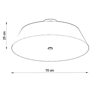 Stropné svietidlo VEGA 5xE27/60W/230V pr. 70 cm čierna