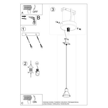 Luster na lanku TALEJA 1xE27/60W/230V biela