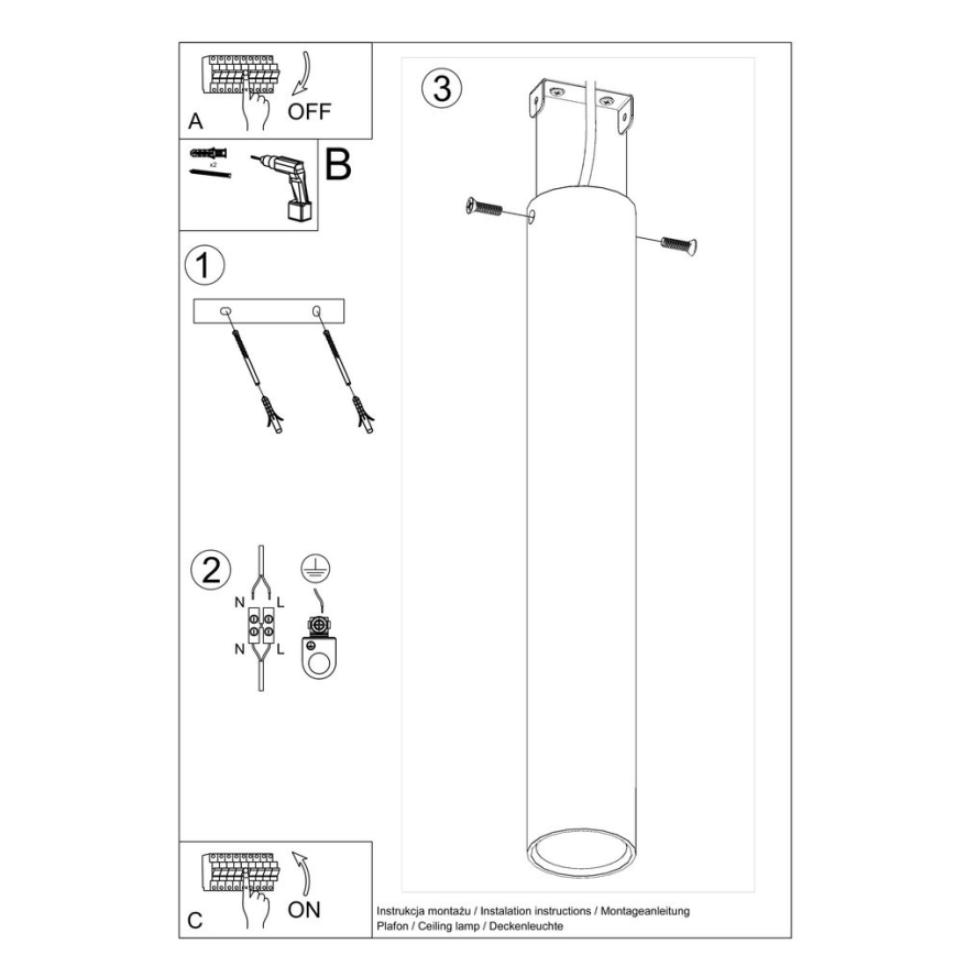 Bodové svietidlo LAGOS 1xGU10/40W/230V 40 cm čierna