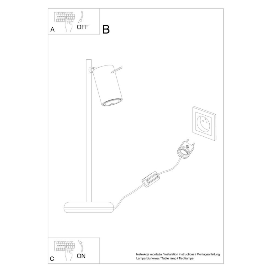 Stolná lampa RING 1xGU10/40W/230V čierna