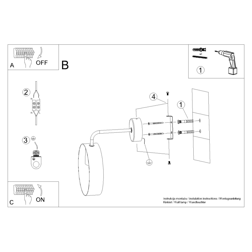 Nástenná lampa TITRAN 1xE27/60W/230V biela