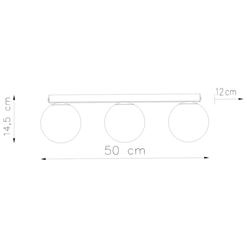 Stropné svietidlo YOLI 3xG9/12W/230V čierna