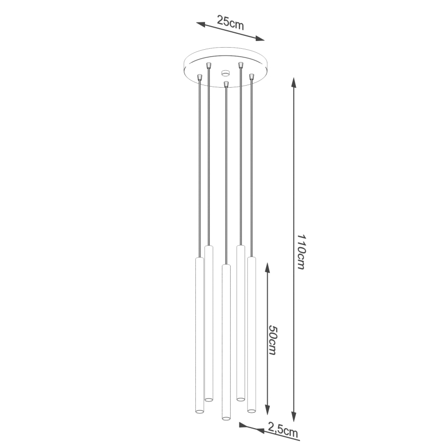 Luster na lanku PASTELO 5xG9/8W/230V biela