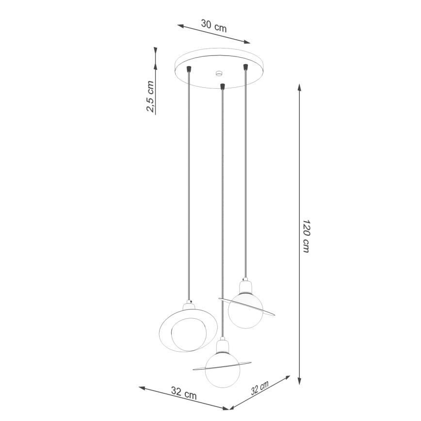 Luster na lanku HYPERION 3xG9/8W/230V biela